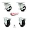 Service Caster 3 Inch Phenolic Wheel Swivel Top Plate Caster Set with 2 Brake 2 Rigid SCC SCC-20S314-PHR-TLB-TP2-2-R-2 - alternate 2
